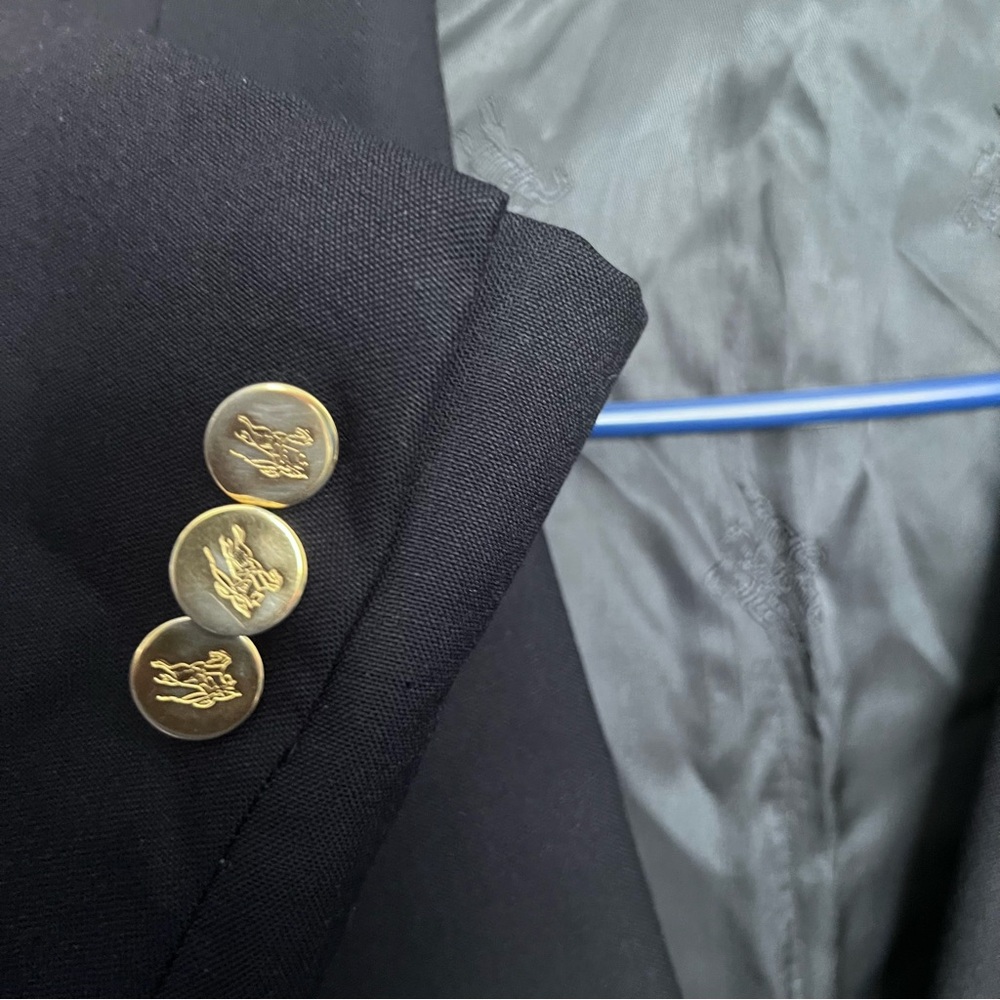 VTG Burberry Men’s Navy Wool Blazer/Jacket Classic Grandpa Preppy Old Money - Picture 5 of 15